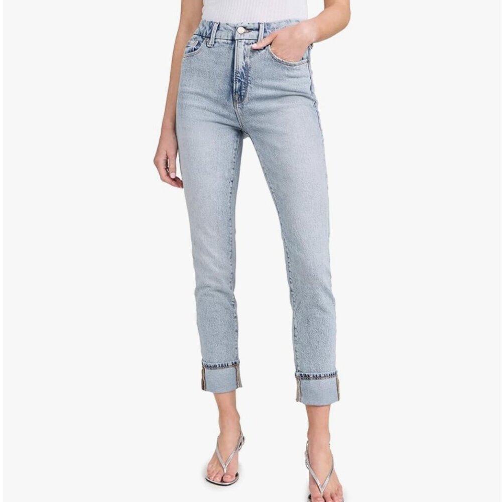 Good American Good Classic Cuffed Jeans